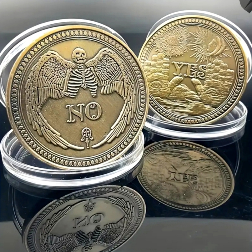 Bronze Flip Coin Yes/No with Case